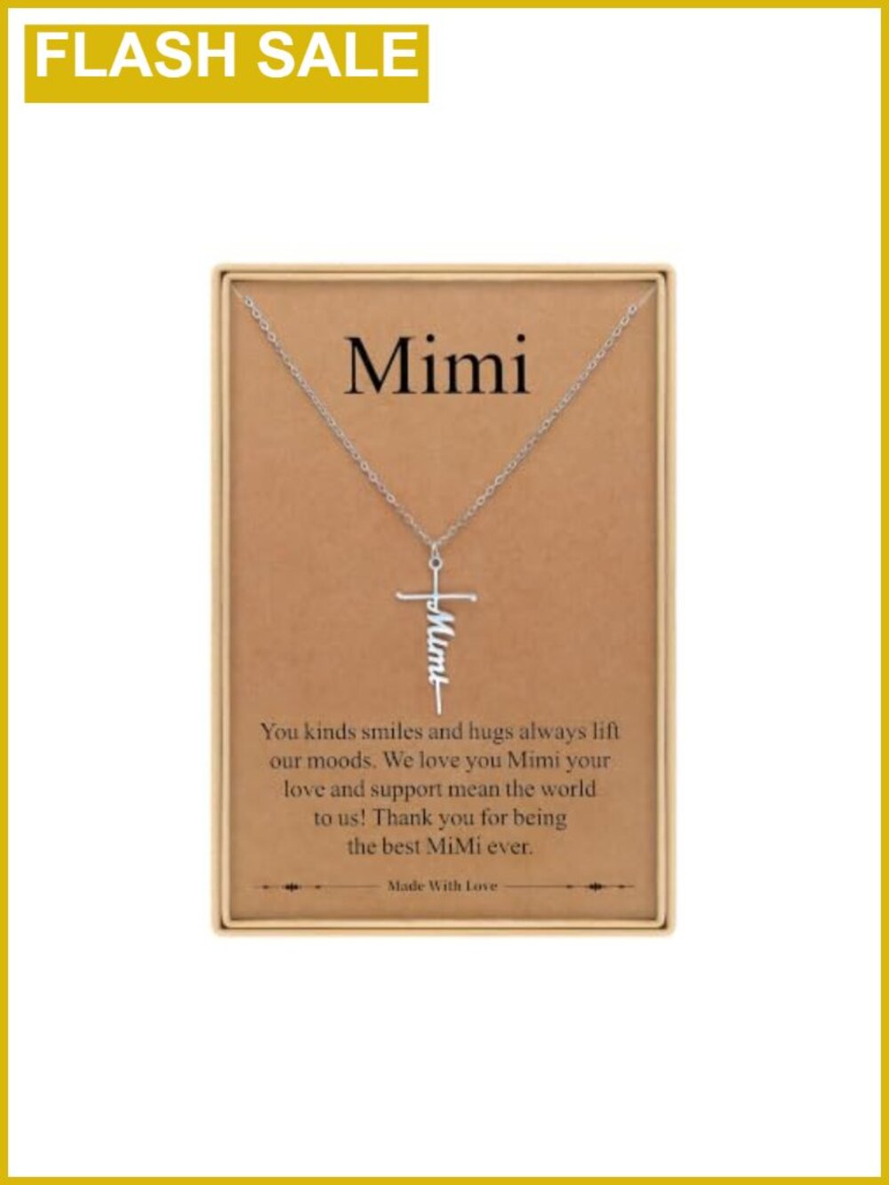 Stainless Steel Cross Necklace Mimi Pendant Christian Jewelry Gift for Women